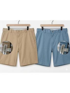 Lot Of 2 Peter Millar Shorts Crown Sport Pilot Twill Shorts 36 Khaki And Blue